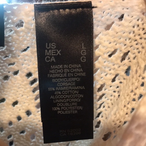 AXCESS (Liz Claiborne) White Short Sleeve Pointelle Crochet Tunic Sz. Large-NWOT - Picture 13 of 14